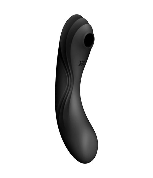 Вакуумный вибратор Satisfyer Curvy Trinity 4, 17 см (черный) 12926 фото