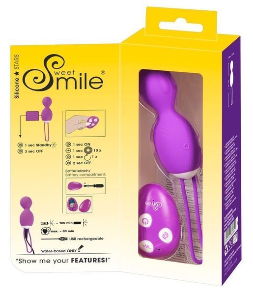 Вагінальні кульки Sweet Smile Remote Controlled Rotating Love Balls, 16 см (фіолетовий) 46160 фото