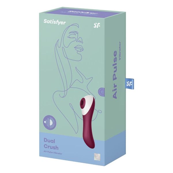 Вакуумный стимулятор клитора Satisfyer Dual Crush, 17 см (бордовый) 13274 фото