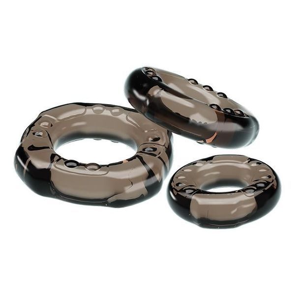 Набор эрекционных колец Baile Cock ring Yvonne Set, 3 шт (чёрный) 26312 фото