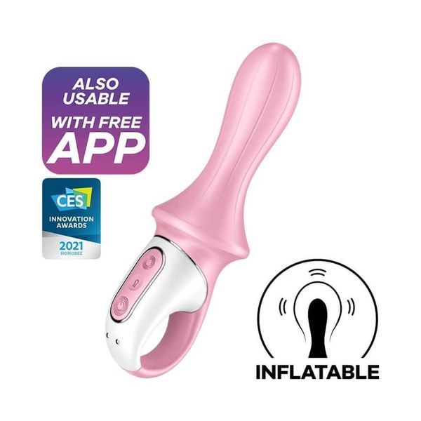 Надувний анальний вібратор Satisfyer Air Pump Booty 5+, 19 см (рожевий) 34688 фото