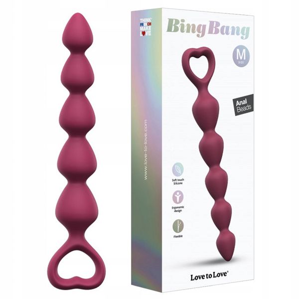 Анальная цепочка Love To Love Bing Bang M Plum Star, 18,5 см (бордовый) 18198 фото