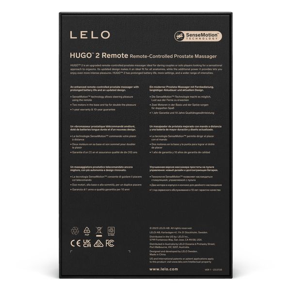 Стимулятор простати LELO Hugo 2 Remote, 10,7 см (чорний) 70684 фото