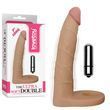 Насадка на пенис для двойного проникновения с вибрацией The Ultra Soft Double, 17,8 см (телесный)
