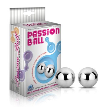 Вагінальні кульки LoveToy Passion Dual Balls, 2 см (сепебристий) 14123 фото