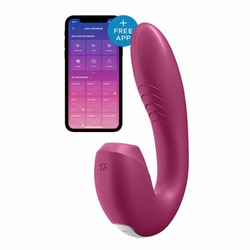 Вакуумний стимулятор клітора з вібрацією Satisfyer Sunray (малиновий) 12927 фото