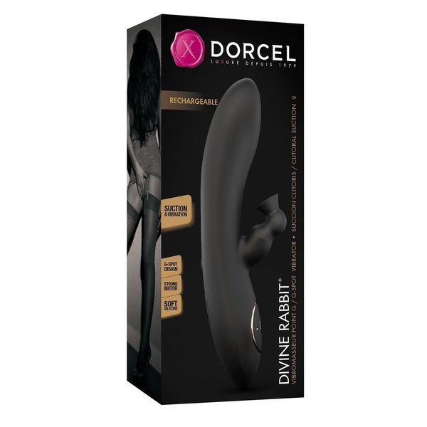 Вакуумний вібратор-кролик Dorcel Divine Rabbit, 20,5 см (чорний) 25722 фото