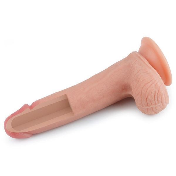Фаллоимитатор Dual layered Platinum Silicone, 20,5 см (телесный) 44294 фото