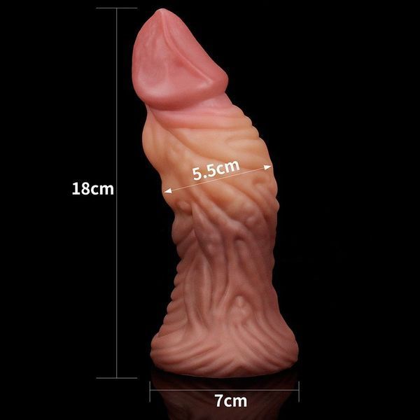 Фалоімітатор Dual-Layered Silicone Nature Cock 7.0'', 18 см (коричневий) 43960 фото
