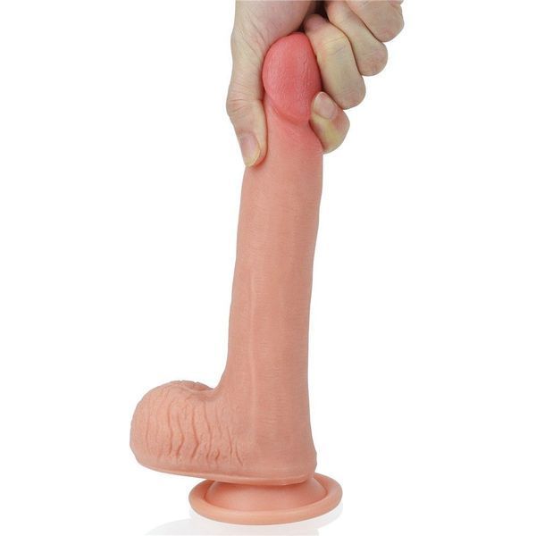 Фаллоимитатор Dual layered Platinum Silicone, 20,5 см (телесный) 44294 фото