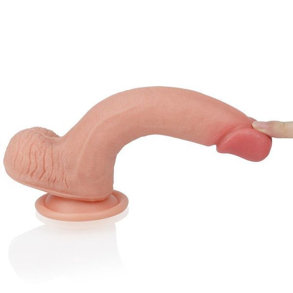 Фаллоимитатор Dual layered Platinum Silicone, 20,5 см (телесный) 44294 фото