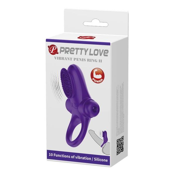 Виброкольцо Pretty Love Vibrant Penis Ring II, 8,6 см (фиолетовый) 9022 фото