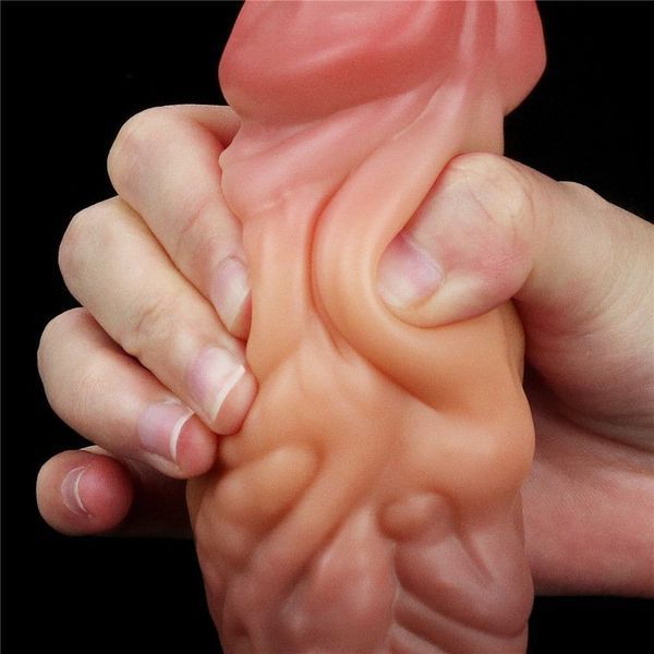 Фалоімітатор Dual-Layered Silicone Nature Cock 7.0'', 18 см (коричневий) 43960 фото