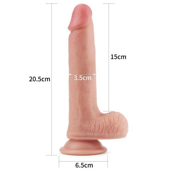 Фаллоимитатор Dual layered Platinum Silicone, 20,5 см (телесный) 44294 фото