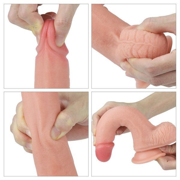 Фаллоимитатор Dual layered Platinum Silicone, 20,5 см (телесный) 44294 фото