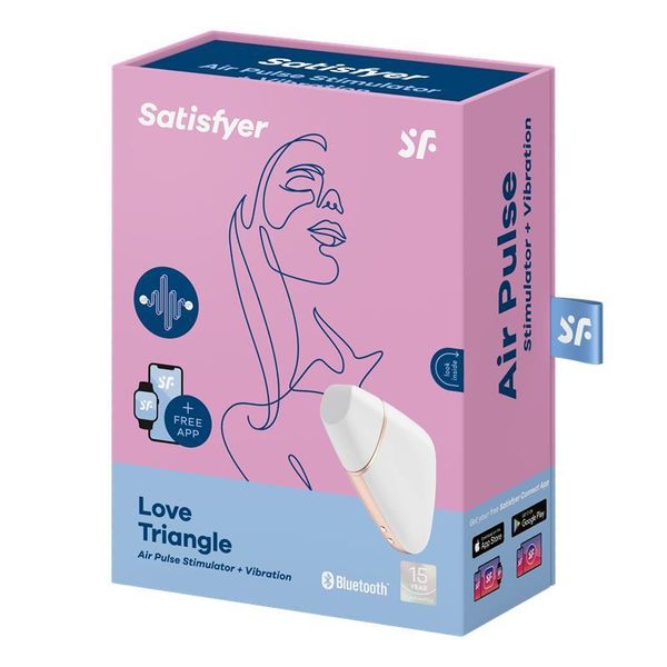 Вакуумный клиторальный стимулятор с вибрацией Satisfyer Love Triangle, 14,5 см (белый) 10043 фото