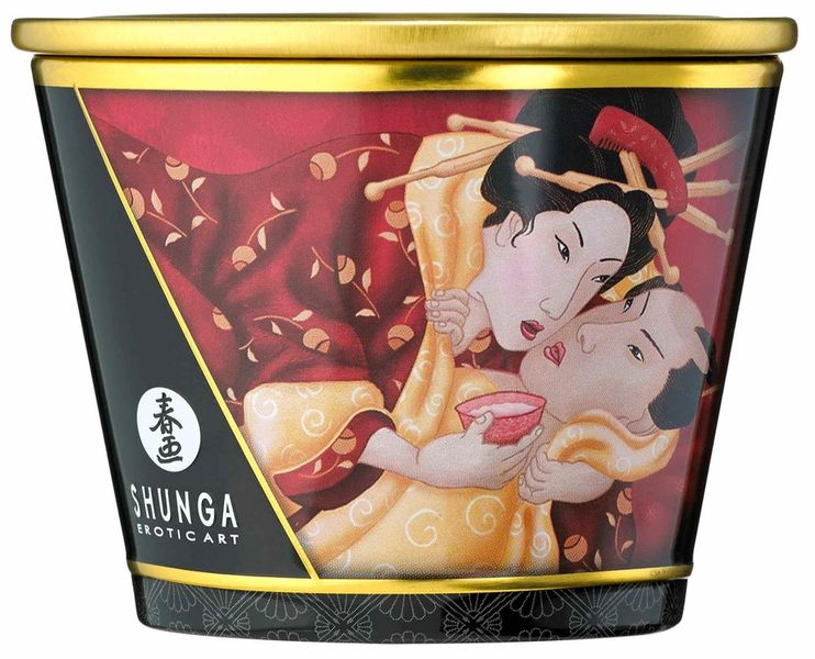 Массажная свеча Shunga Massage Candle клубника, 170 мл 15598 фото