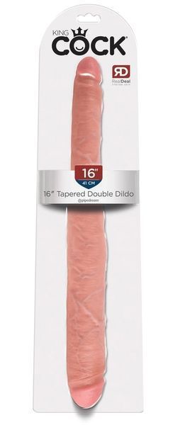 Двухсторонний фаллоимитатор King Cock 16" Tapered Double, 40,6 см (телесный) 40913 фото