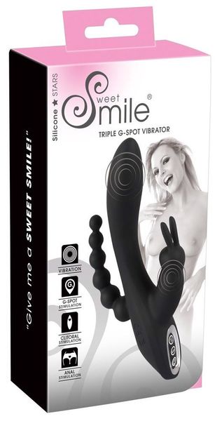 Вибратор Smile Triple G-Spot, 20,8 см (черный) 20476 фото