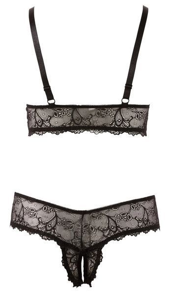 Комплект білизни Cottelli Collection Bra And String, XL (чорний) 82548 фото