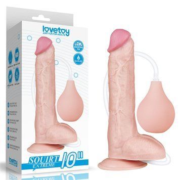 Большой кончающий фаллоимитатор LoveToy Squirt Extreme, 25,4 см (телесный) 28846 фото