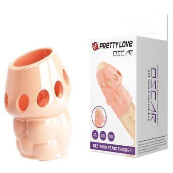 Насадка на пенис Pretty Love Oskar Penis Thicker Flesh, 6,4 см (телесный) 34738 фото