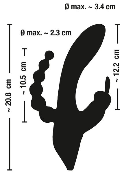 Вибратор Smile Triple G-Spot, 20,8 см (черный) 20476 фото