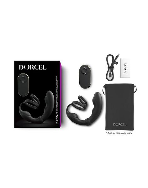 Эрекционное кольцо со стимулятором простаты Dorcel P- Ring, 18 см (черный) 13459 фото