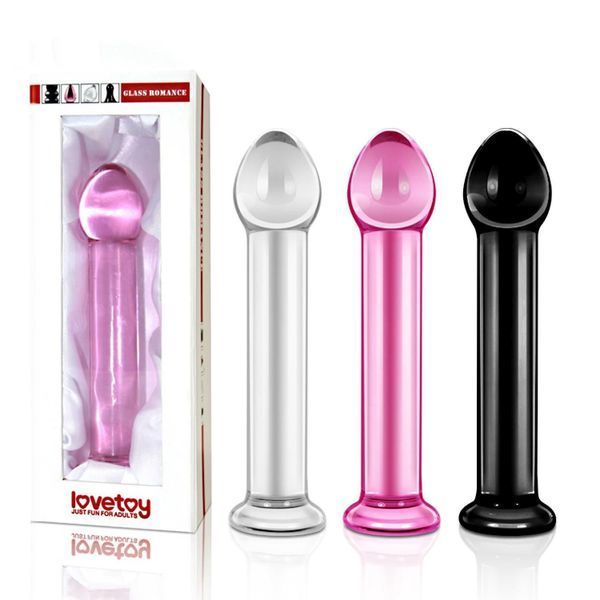 Фаллоимитатор LoveToy Glass Romance, 16 см (чёрный) 28582 фото