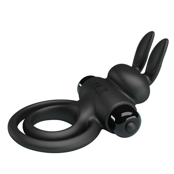 Виброкольцо Pretty Love Vibro Penis Ring Bunny III, 9,7 см (черный) 9023 фото