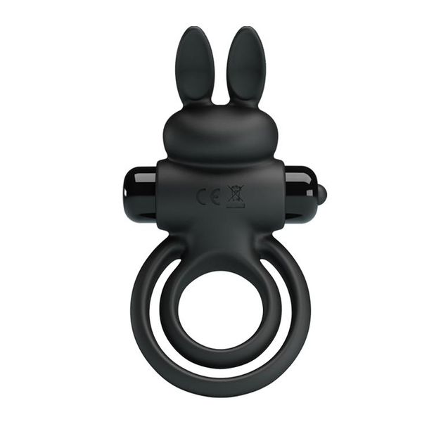 Виброкольцо Pretty Love Vibro Penis Ring Bunny III, 9,7 см (черный) 9023 фото