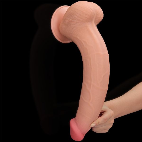 Фаллоимитатор LoveToy Sliding-Skin Dual Layer Dong King Sized, 34 см (телесный) 22282 фото