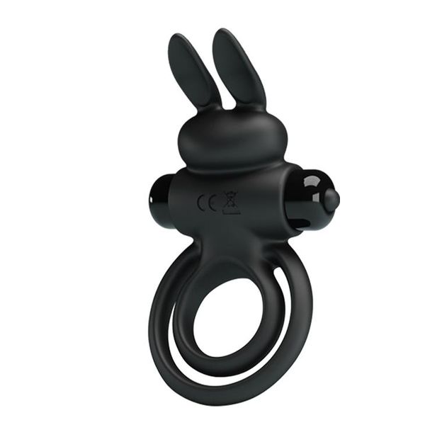 Виброкольцо Pretty Love Vibro Penis Ring Bunny III, 9,7 см (черный) 9023 фото