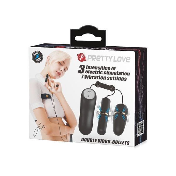 Набір іграшок Pretty Love Double Vibro Bullet, 2 шт (чорний) 90446 фото