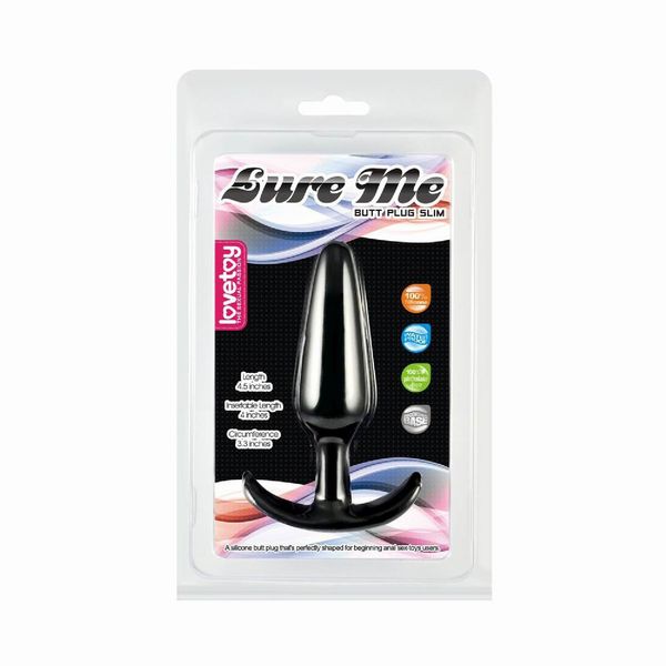 Анальна пробка LoveToy Lure Me Butt Plug Slim, 10 см (чорний) 14125 фото