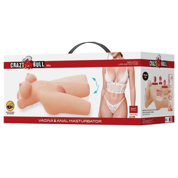 Реалистичный мастурбатор Crazy Bull Mia Vagina & Anal (телесный) 208790 фото