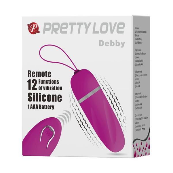 Виброяйцо Pretty Love Debby Remote, 7,5 см (розовый) 9984 фото