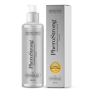 Масажна олія з феромонами для чоловіків PheroStrong Massage Oil Exclusive, 100 мл 78182 фото