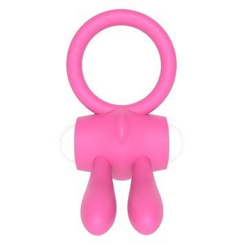 Вібруюче ерекційне кільце Lovetoy Power Clit Silicone Cockring, 7.5 см (рожевий) 37359_EU фото