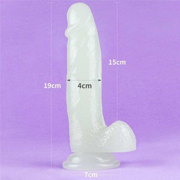 Неоновый фаллоимитатор LoveToy Lumino Play, 19 см (голубой) 29350 фото