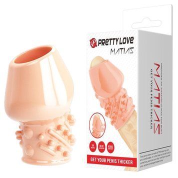 Насадка на пенис Pretty Love Matias, 6,5 см (телесный) 34740 фото