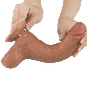 Фаллоимитатор Lovetoy Sliding-Skin Dual Layer Dong 8.5'', 22 см (коричневый) 129206 фото
