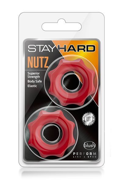 Набор эрекционных колец Blush Stay Hard Nutz, 2 шт (красный) 8560 фото