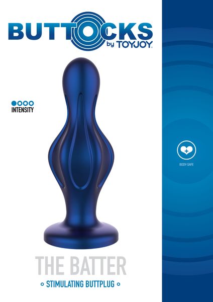 Анальна пробка TOYJOY The Batter Buttplug, 12 см (синій) 14905 фото