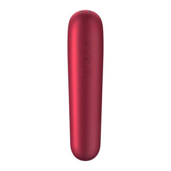 Вакуумный стимулятор клитора с вибрацией Satisfyer Dual Love (красный) 69306 фото