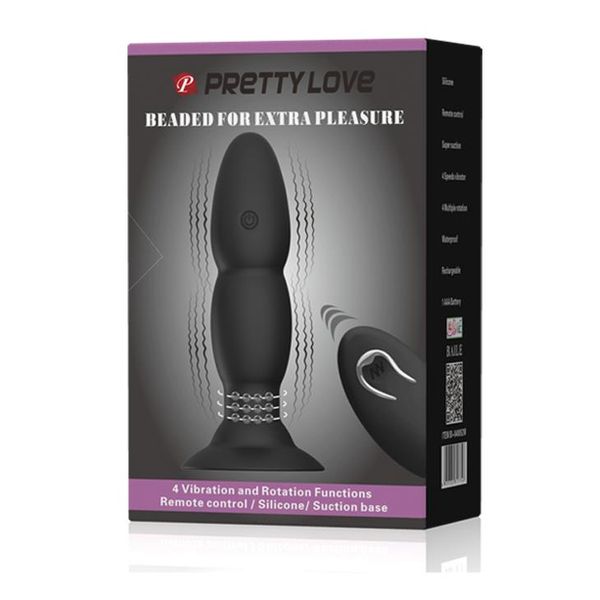 Анальна пробка Pretty Love RC Vibrating Butt Plug, 13,5 см (чорний) 10166 фото