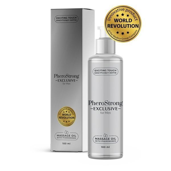 Масажна олія з феромонами для чоловіків PheroStrong Massage Oil Exclusive, 100 мл 78182 фото