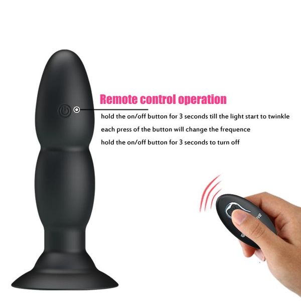 Анальна пробка Pretty Love RC Vibrating Butt Plug, 13,5 см (чорний) 10166 фото