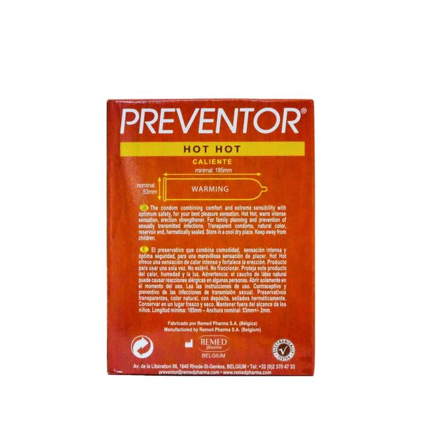 Интимный защитный аксессуары Preventor® Hot Hot, 3 шт (ваниль) 46462 фото