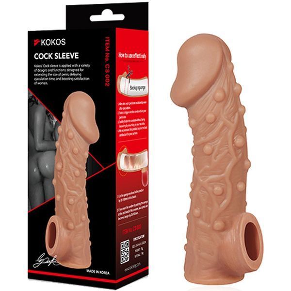 Насадка на пеніс Kokos Cock Sleeve CS 002 M, 15.6 см (тілесний) 36502 фото